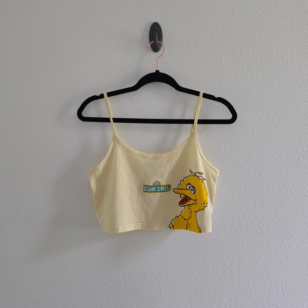 Sesame Street Big Bird Crop Cami Top Yellow size Small